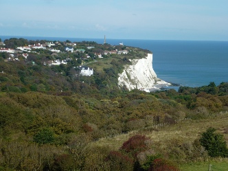 A view of the White Cliffs of Dover.